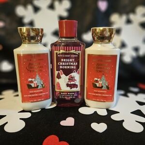 NWT Bath & Body Works Bright Christmas Morning Body Care Set - Red and White